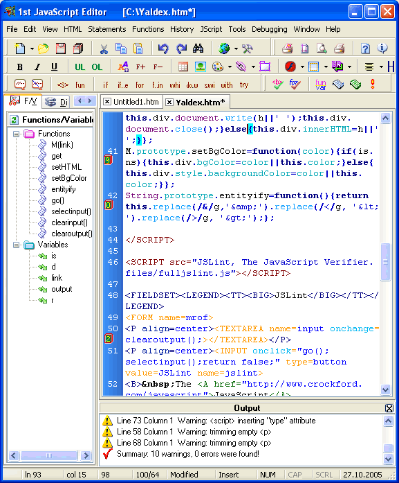 First JavaScript Editor